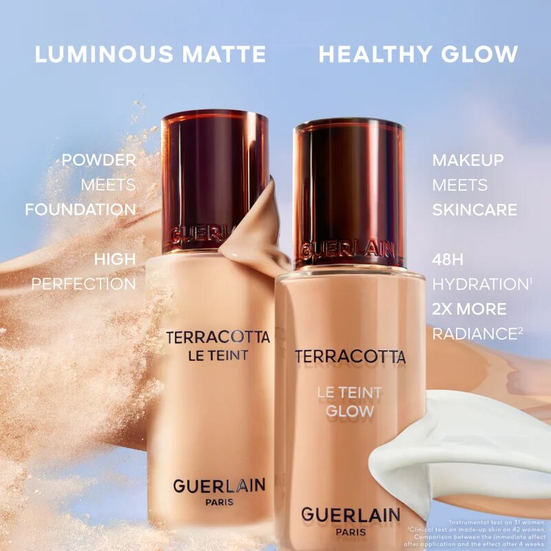 Guerlain Terracotta Le Teint Glow течен озаряващ фон дьо тен за естествен вид цвят 6W Warm 35 мл.