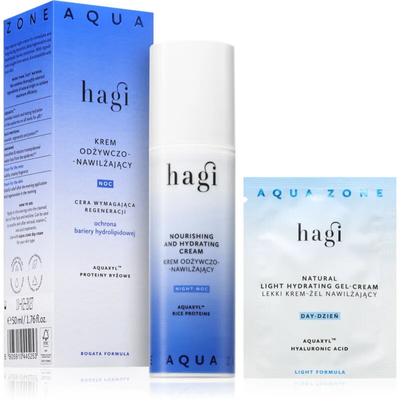 Hagi Aqua Zone нощен хидратиращ крем с подхранващ ефект 50 мл.