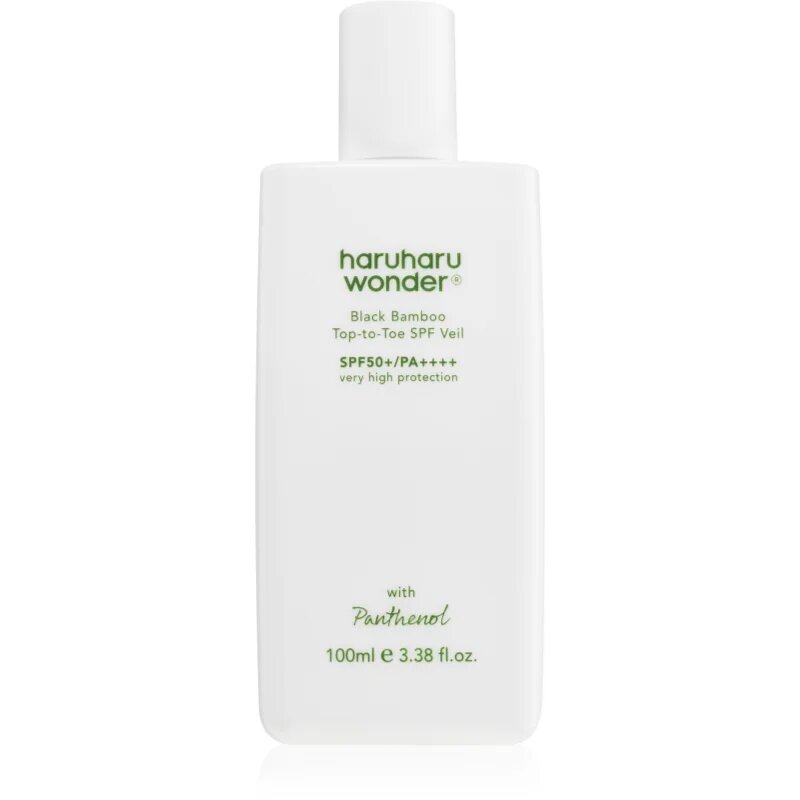 Haruharu Wonder Black Bamboo Top-to-Toe SPF Veil лек защитен флуид за тяло и лице SPF 50+ 100 мл.