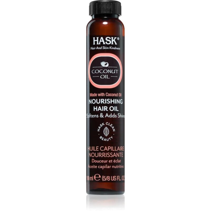 HASK Monoi Coconut Oil разкрасяващо олио за блясък и мекота на косата 18 мл.