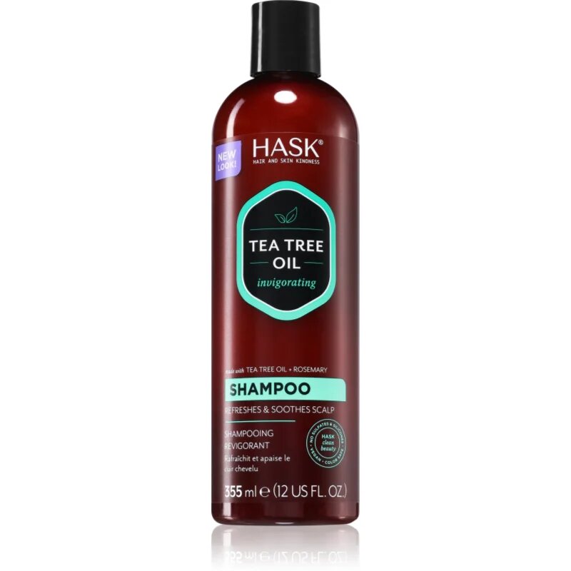 HASK Tea Tree Oil & Rosemary освежаващ шампоан за суха и сърбяща кожа на главата 355 мл.
