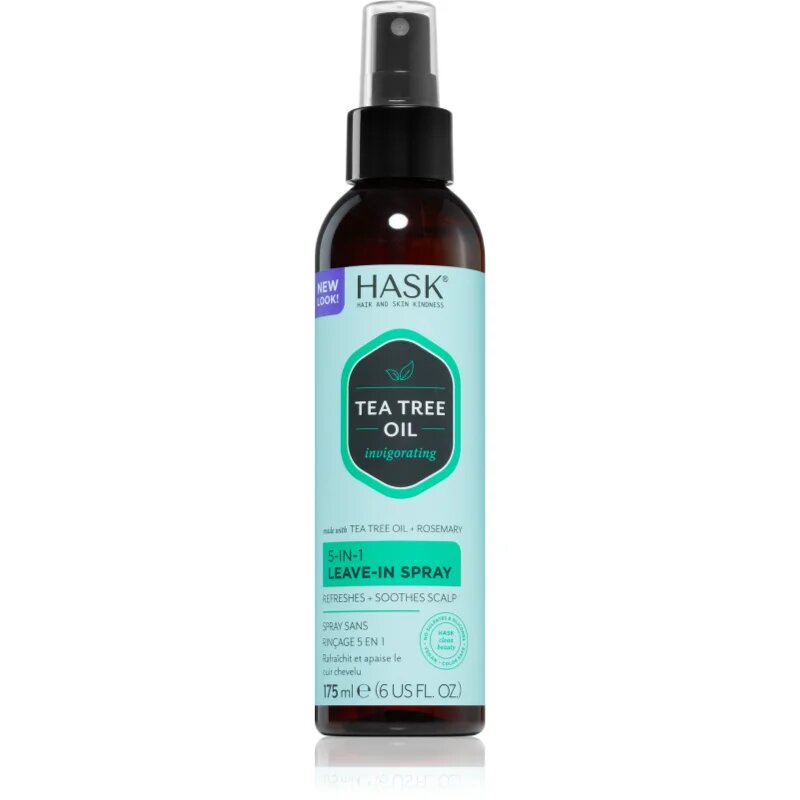 HASK Tea Tree Oil & Rosemary спрей без отмиване за суха и сърбяща кожа на главата 175 мл.