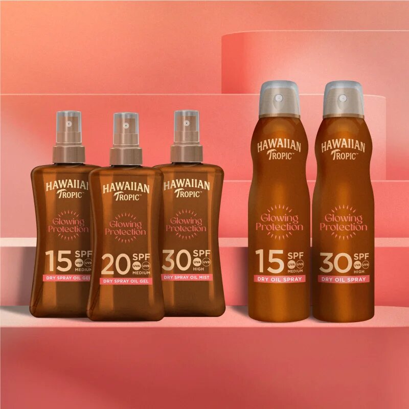 Hawaiian Tropic Glowing Protection Dry Oil Spray слънцезащитен спрей SPF 15 177 мл.