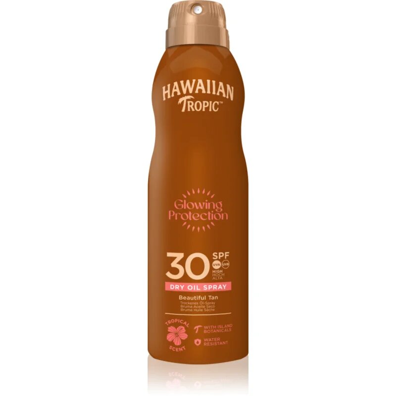 Hawaiian Tropic Glowing Protection Dry Oil Spray сухо масло за слънчеви бани в спрей SPF 30 180 мл.