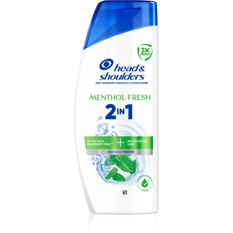 Head & Shoulders Menthol Fresh 2in1 шампоан и балсам 2 в1 против пърхот 400 мл.