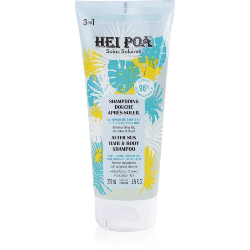 Hei Poa After Sun Monoi & Aloe Vera шампоан след слънчеви бани за коса и тяло 200 мл.