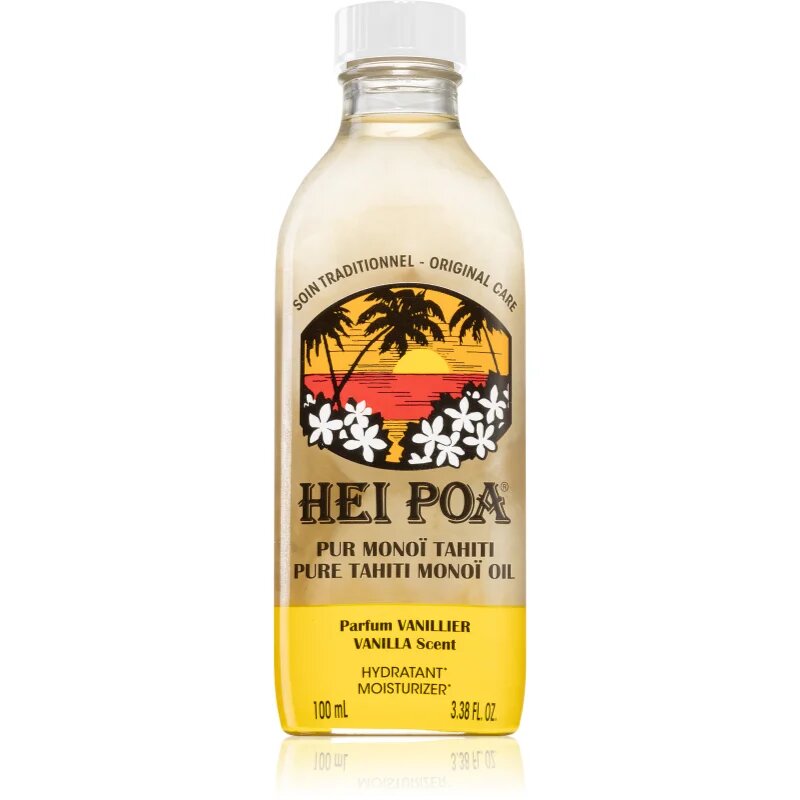 Hei Poa Pure Tahiti Monoï Oil Vanilla мултифункционално масло за тяло и коса 100 мл.