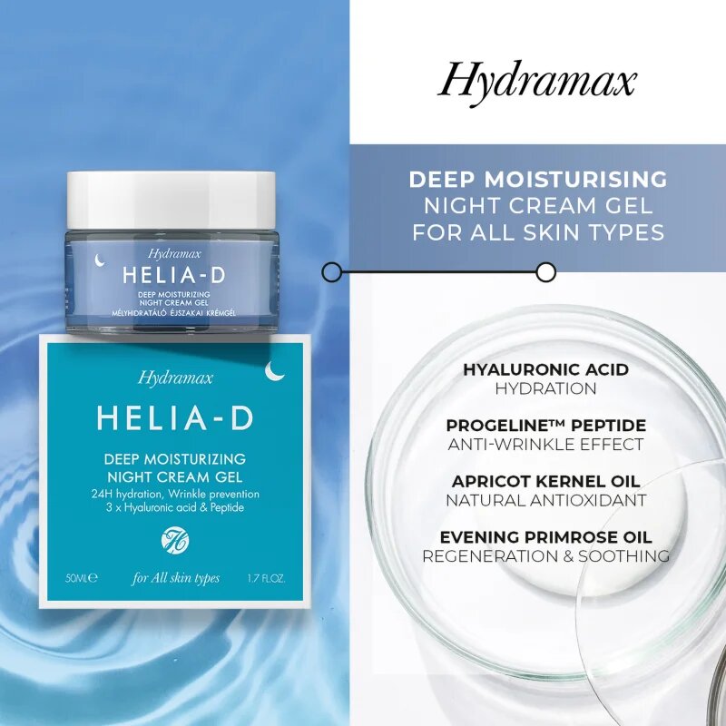 Helia-D Hydramax хидратиращ гел крем за нощ 50 мл.