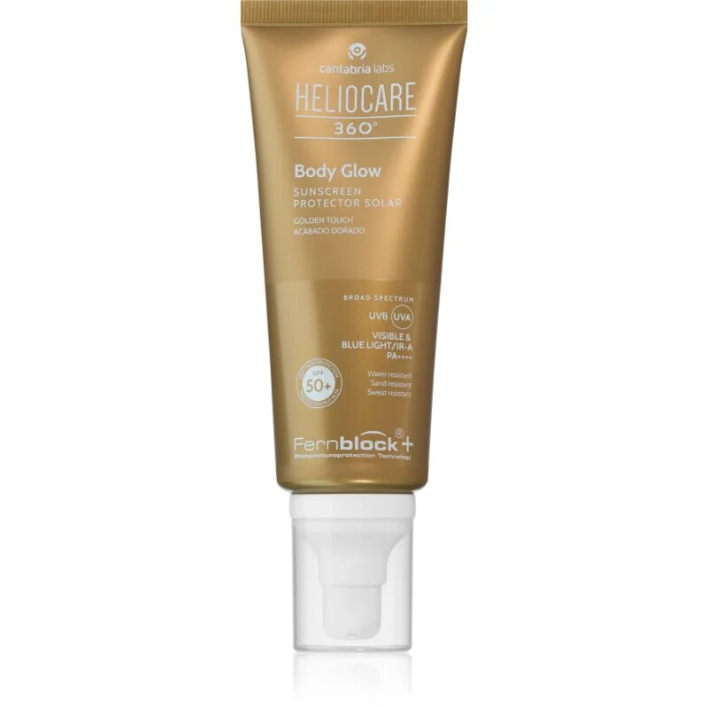 Heliocare 360° Body Glow гел за тяло с блестящи частици за тен SPF 50+ 100 мл.