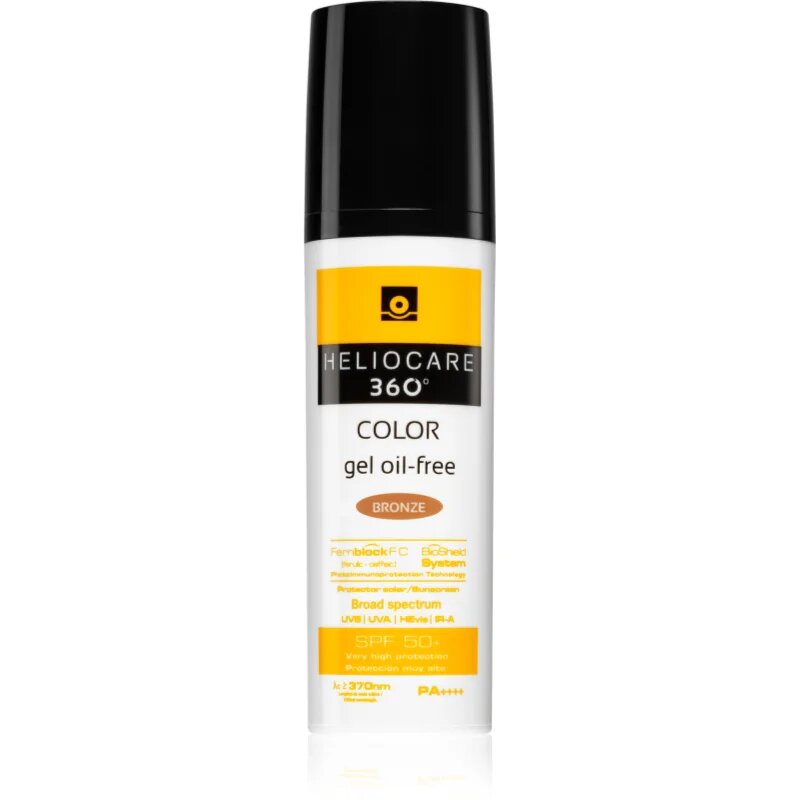 Heliocare 360° Color Gel Oil-Free тониращ защитен гел SPF 50+ цвят Bronze 50 мл.