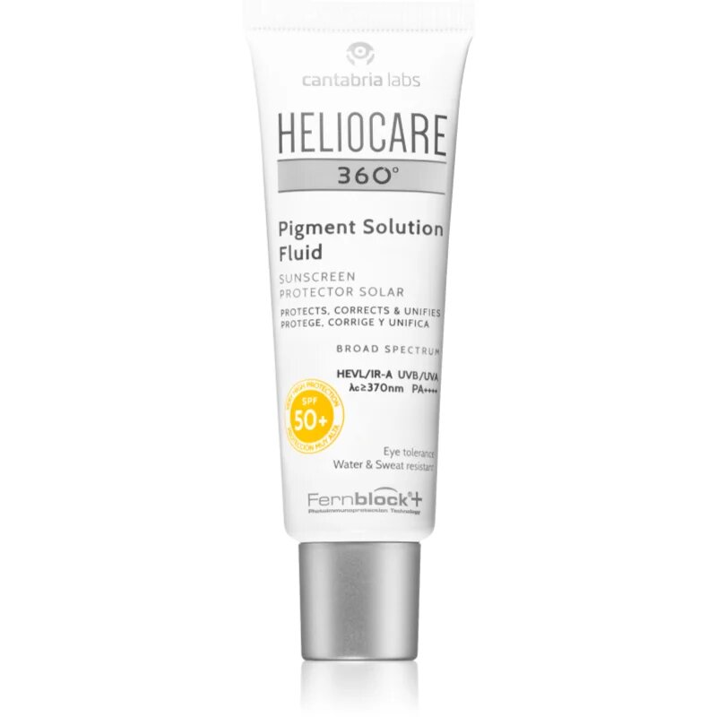 Heliocare 360° Pigment Solution Fluid слънцезащитен флуид за лице против пигментни петна SPF 50+ 50 мл.