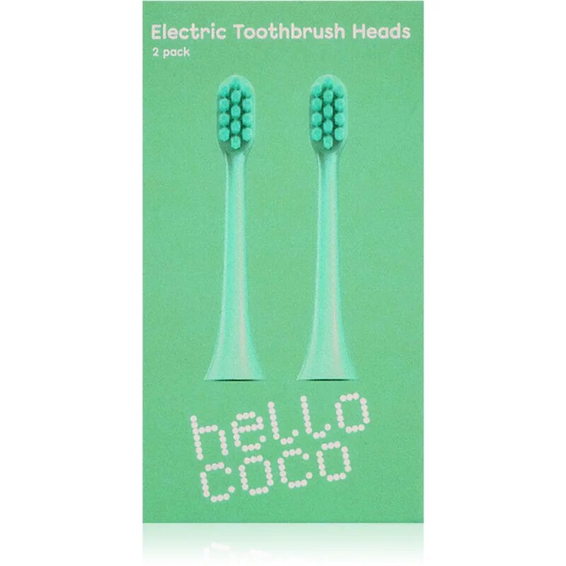 Hello Coco Electric Toothbrush Heads Green резервни глави за четка за зъби 2 бр.