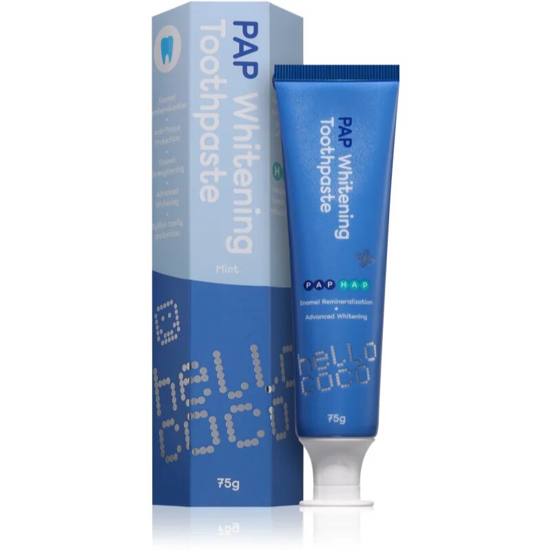 Hello Coco PAP Whitening Toothpaste избелваща паста за зъби с вкус Mint 75 гр.
