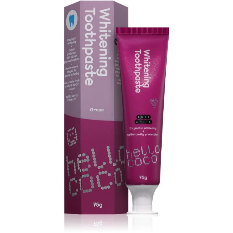 Hello Coco Whitening Toothpaste Grape избелваща паста за зъби с вкус 75 гр.