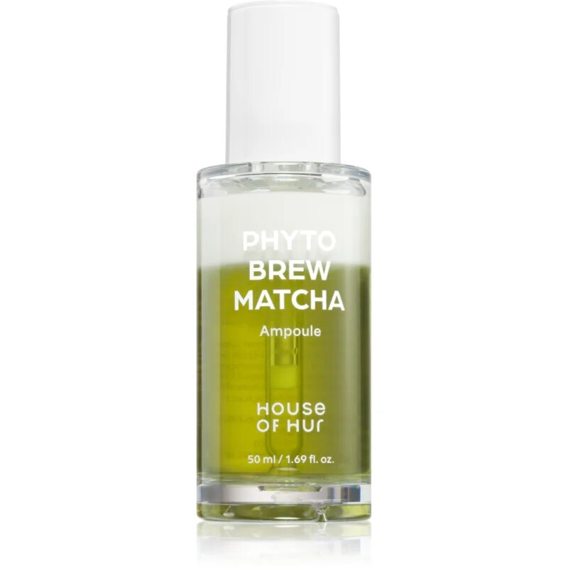House of Hur Phyto Brew Matcha Ampoule хидратиращ и успокояващ серум за озаряване на лицето 50 мл.