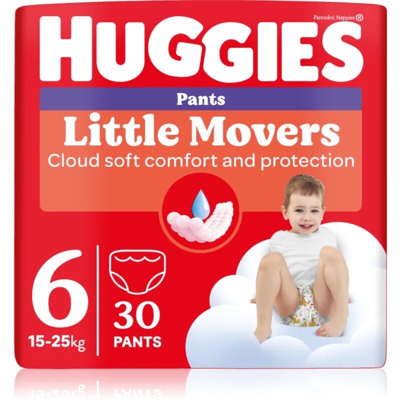 Huggies Little Movers Pants еднократни пелени гащички 15-25 kg 30 бр.