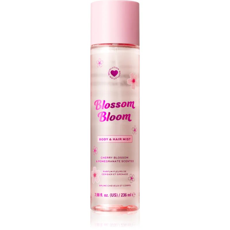 I Heart Revolution Blossom Bloom Парфюмирана мъгла за тяло и коса за жени цвят Cherry Blossom & Pomegranate 236 мл.