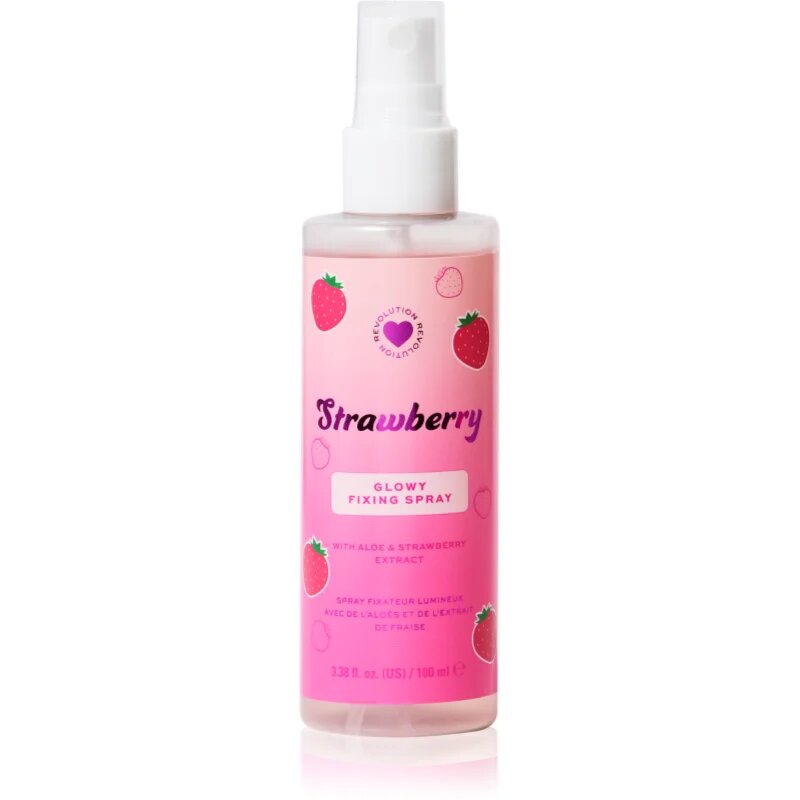 I Heart Revolution Strawberry Glow Fixing Spray озаряващ фиксиращ спрей цвят Strawberry 100 мл.