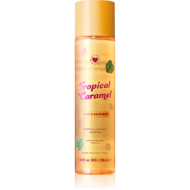 I Heart Revolution Tropical Caramel Body an Hair Mist Парфюмирана мъгла за тяло и коса за жени 236 мл.