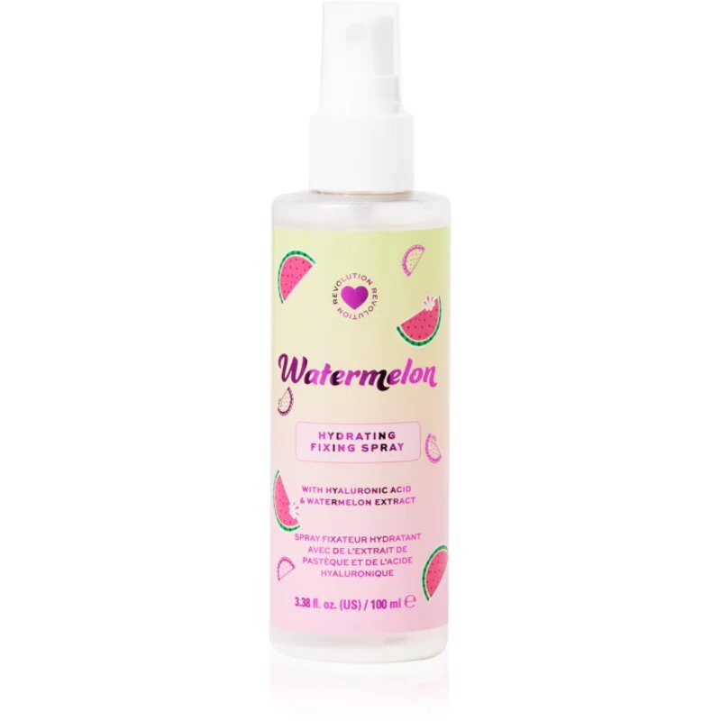 I Heart Revolution Watermelon Dewy Fixing Spray спрей за фиксация с хидратиращ ефект цвят Watermelon 100 мл.