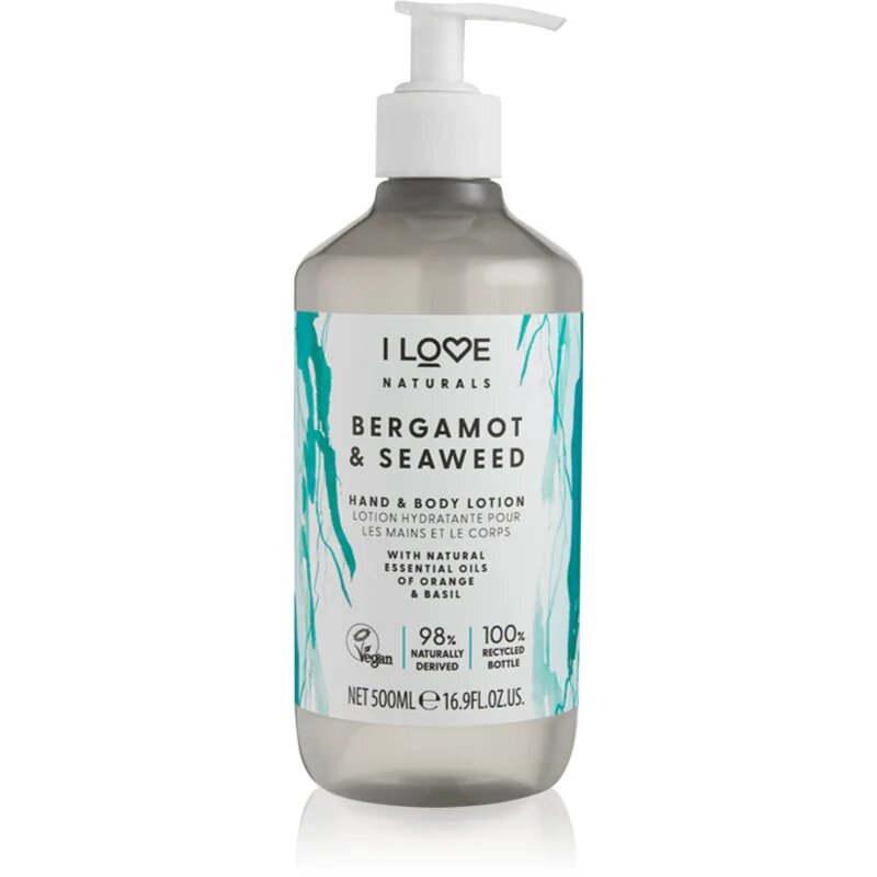 I Love Naturals Bergamot & Seaweed мляко за ръце и тяло 500 мл.