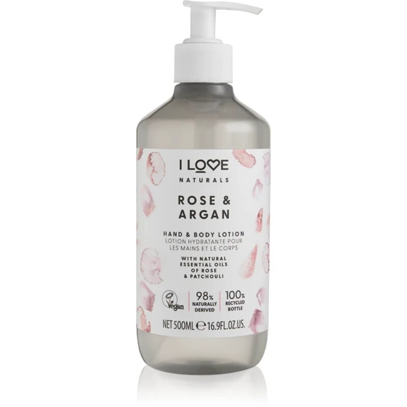 I Love Naturals Rose & Argan тоалетно мляко за тяло 500 мл.