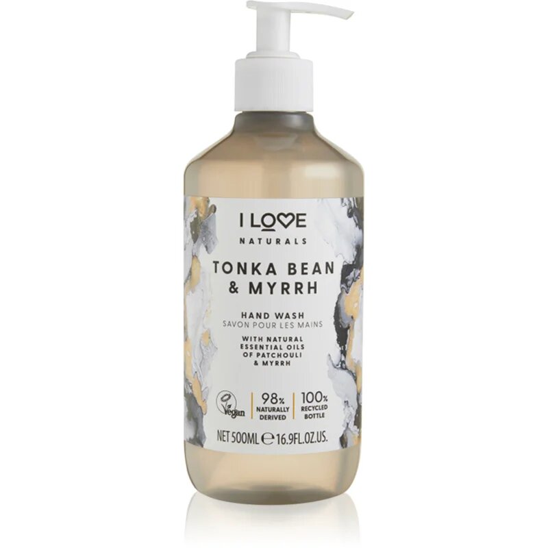 I Love Naturals Tonka Bean & Myrrh течен сапун за ръце 500 мл.