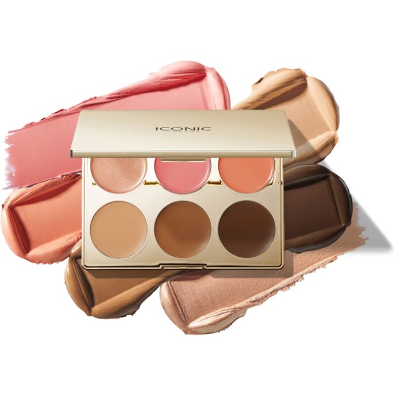 ICONIC London Multi-Use Cream Blush Bronze and Highlight Palette мултифункционална палитра за лице 6x3.2 гр.