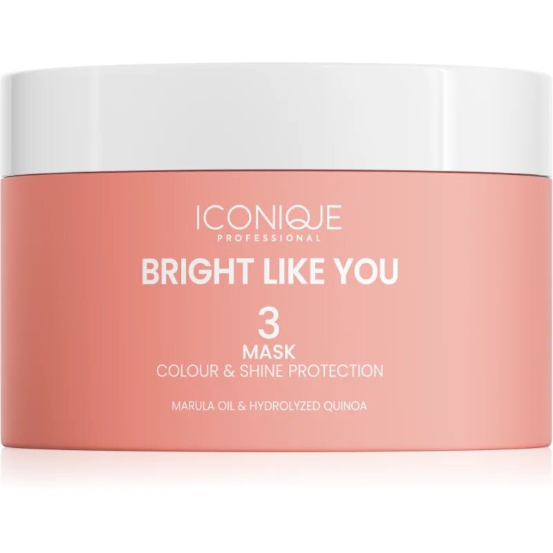 ICONIQUE Professional BRIGHT LIKE YOU Colour & Shine Protection Mask възстановяваща защитна маска за боядисана коса 200 мл.