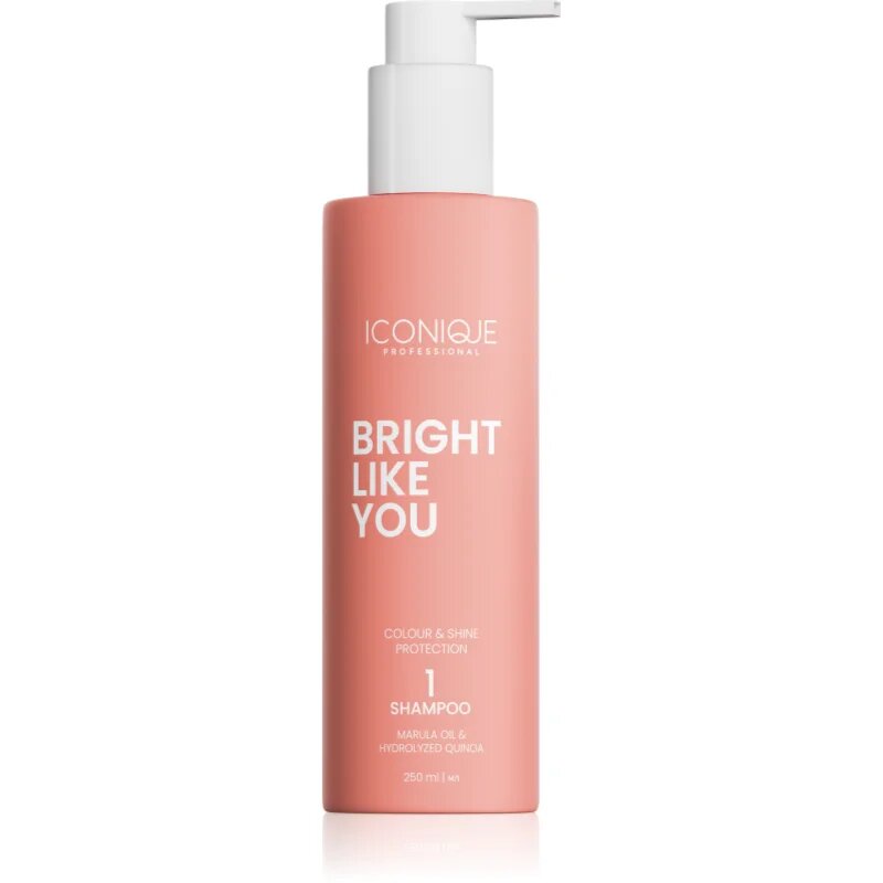 ICONIQUE Professional BRIGHT LIKE YOU Colour & Shine Protection Shampoo възстановяващ шампоан за боядисана коса 250 мл.