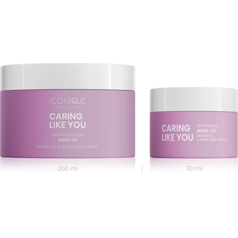 ICONIQUE Professional CARING LIKE YOU Deep Hydration хидратираща в дълбочина маска за суха и увредена коса 50 мл.