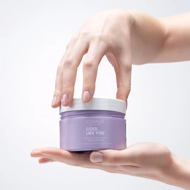 ICONIQUE Professional COOL LIKE YOU Perfect Blonde & Silver Violet маска за коса неутрализиращ жълтеникавите оттенъци 200 мл.