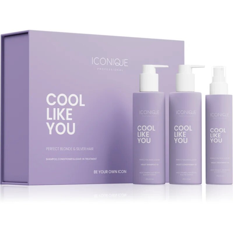 ICONIQUE Professional COOL LIKE YOU Perfect Blonde & Silver Violet Set комплект неутрализиращ жълтеникавите оттенъци