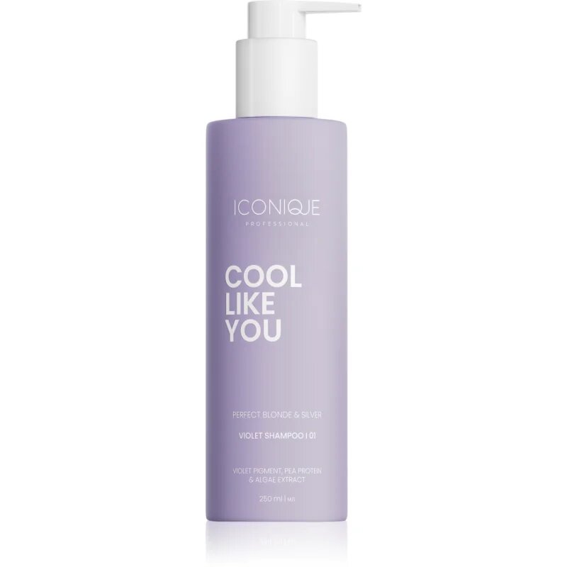 ICONIQUE Professional COOL LIKE YOU Perfect Blonde & Silver Violet шампоан неутрализиращ жълтите нюанси 250 мл.