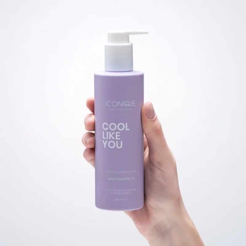 ICONIQUE Professional COOL LIKE YOU Perfect Blonde & Silver Violet шампоан неутрализиращ жълтите нюанси 250 мл.