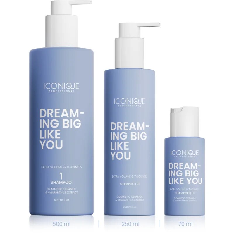 ICONIQUE Professional DREAMING BIG LIKE YOU Volume & Thickness шампоан за увеличаване на обема за фина коса 500 мл.