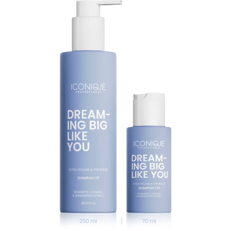 ICONIQUE Professional DREAMING BIG LIKE YOU Volume & Thickness шампоан за увеличаване на обема за фина коса 70 мл.