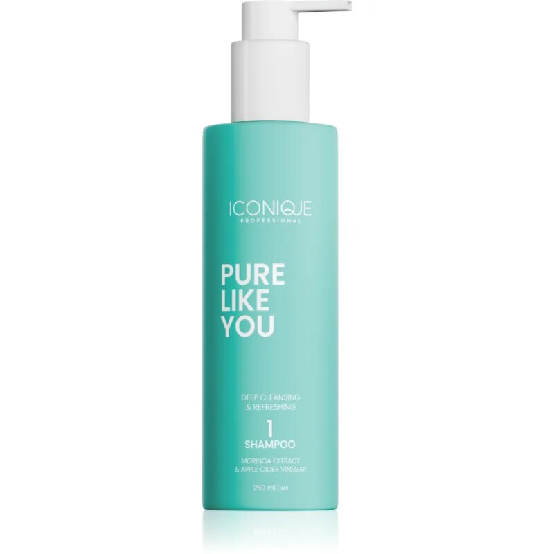 ICONIQUE Professional PURE LIKE YOU Deep Cleansing & Refreshing Shampoo дълбоко почистващ шампоан за мазна кожа на скалпа 250 мл.