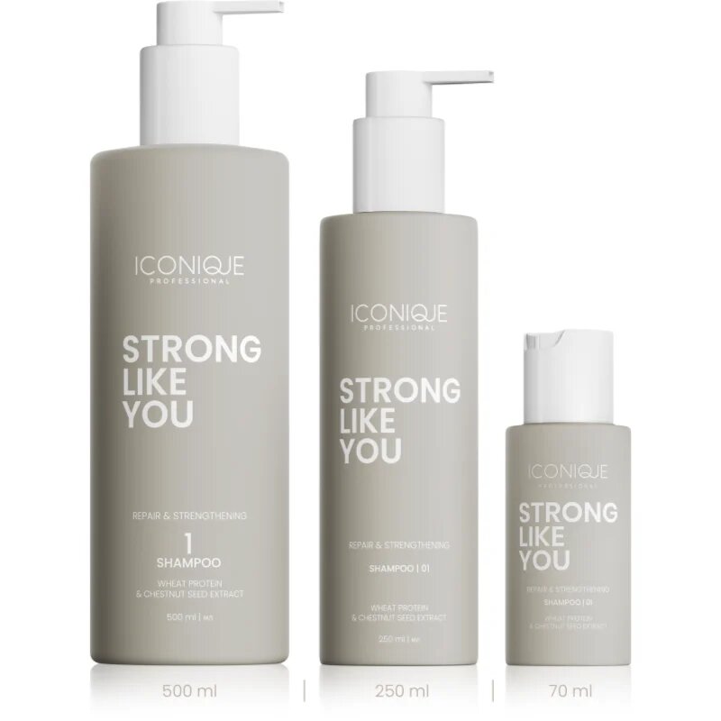 ICONIQUE Professional STRONG LIKE YOU Repair & Strengthening регенериращ шампоан за увредена коса 500 мл.