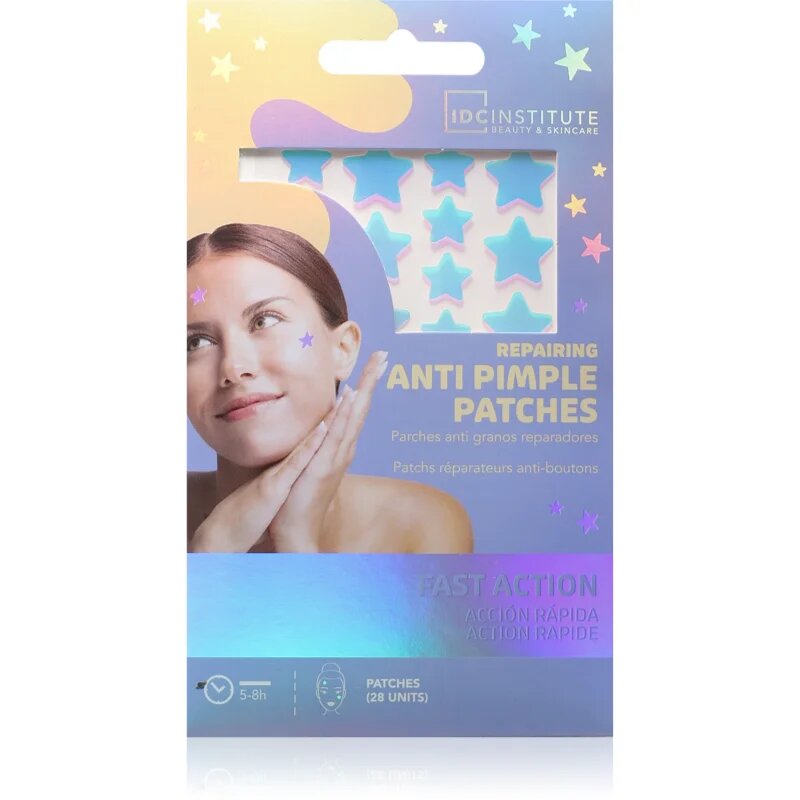 IDC INSTITUTE Anti Pimple Patches почистващи лентички за лице за кожа с акне 28 бр.
