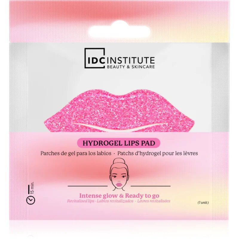IDC INSTITUTE Glitter Lip Pink хидрогелна маска за устни 1 бр.