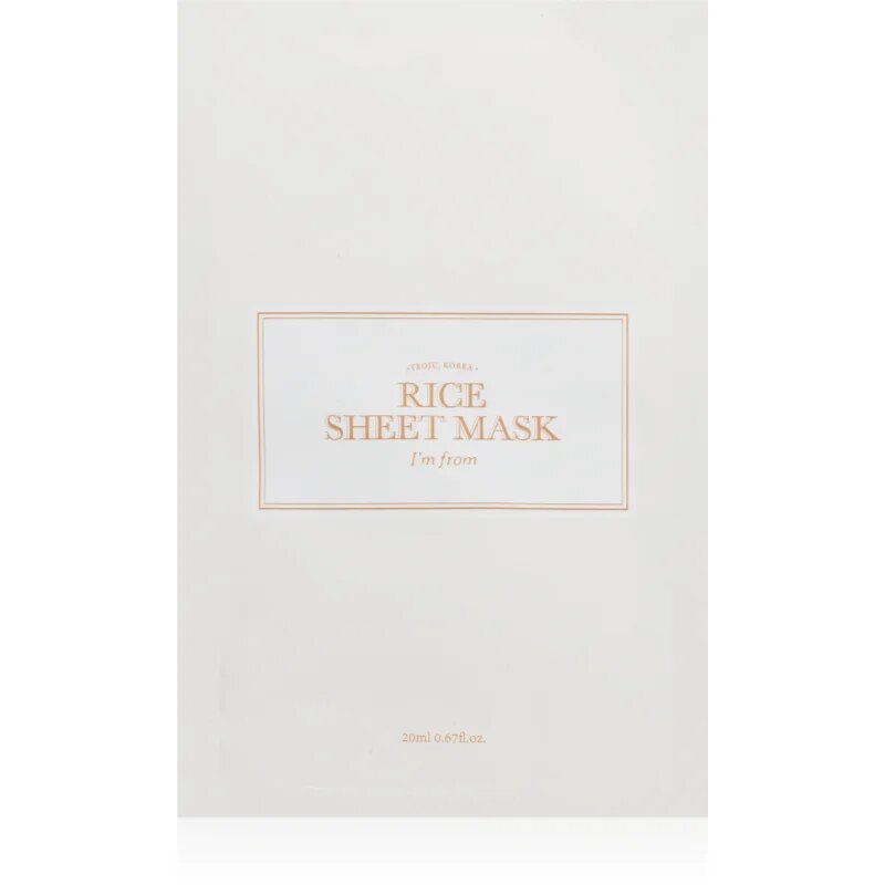 I'm from Rice Sheet Mask хидратираща платнена маска да уеднакви цвета на кожата 1 бр.