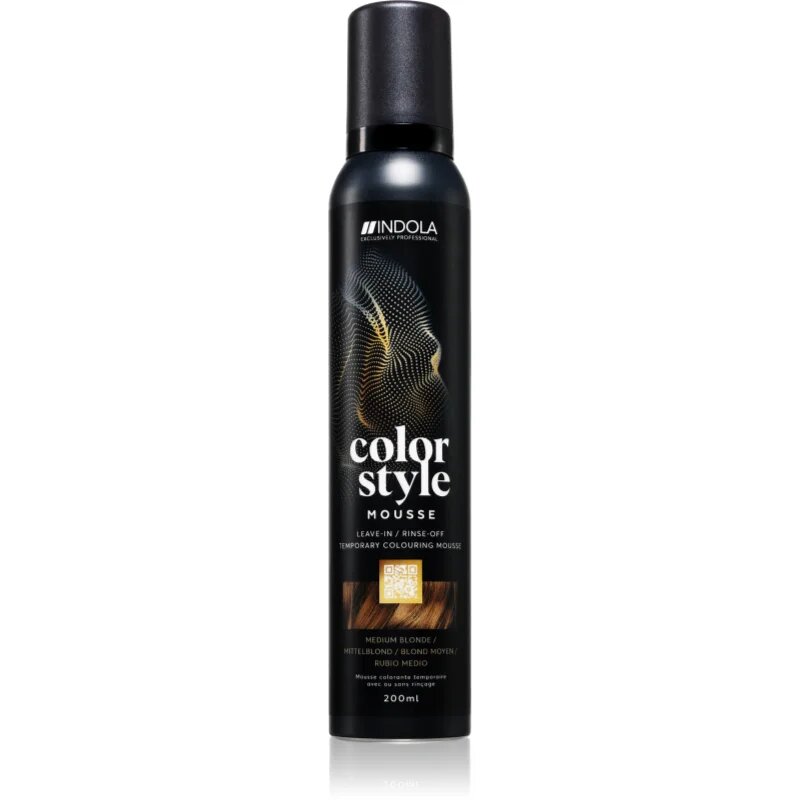 Indola Color Style Mousse тонираща пяна За коса цвят Medium Blonde 200 мл.