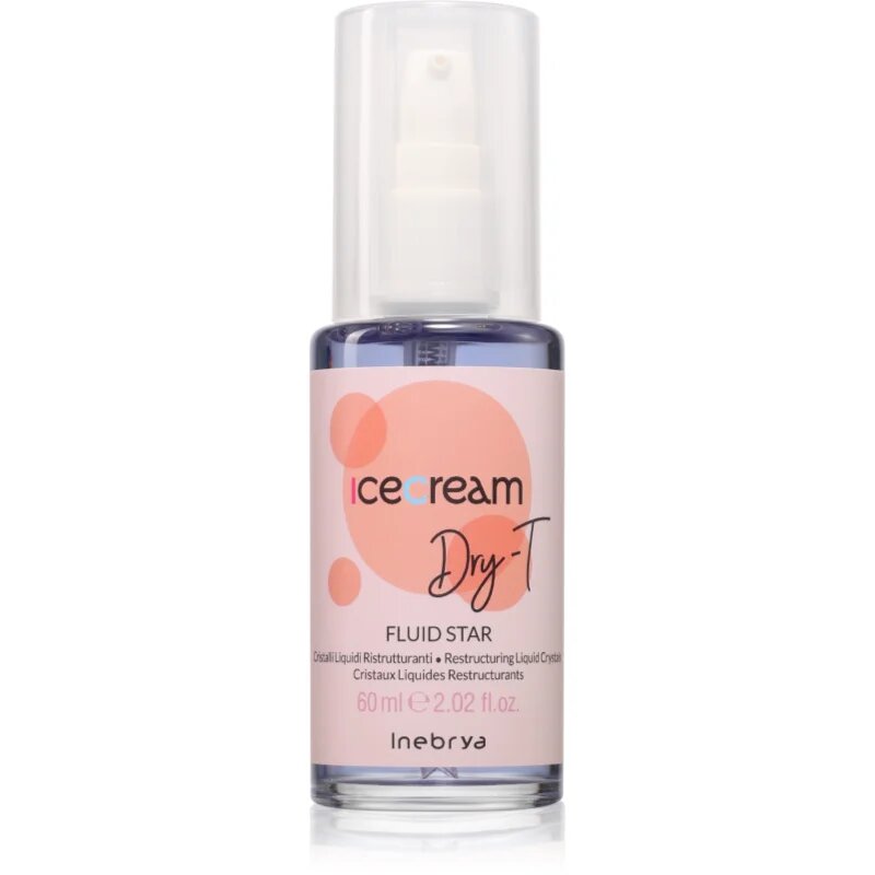Inebrya Ice Cream Dry-T Fluid Star течни кристали за суха и боядисана коса 60 мл.