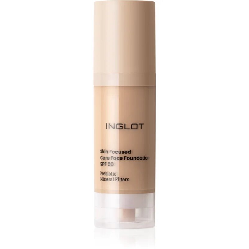 Inglot Skin Focused Care Face Foundation SPF 50 фон дьо тен SPF 50 цвят 305 Peachy Beige 30 мл.