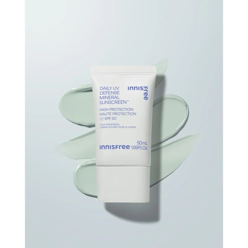 innisfree Daily UV Defense Mineral Sunscreen минерален защитен флуид за лице SPF 50 50 мл.