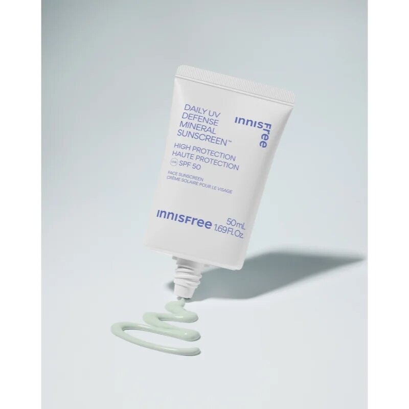 innisfree Daily UV Defense Mineral Sunscreen минерален защитен флуид за лице SPF 50 50 мл.