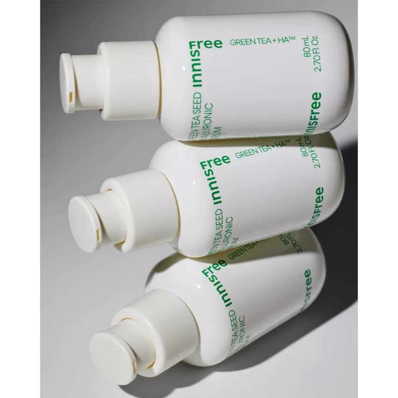 innisfree Green Tea Seed Hyaluronic Serum успокояващ серум за лице за освежаване и хидратация 80 мл.