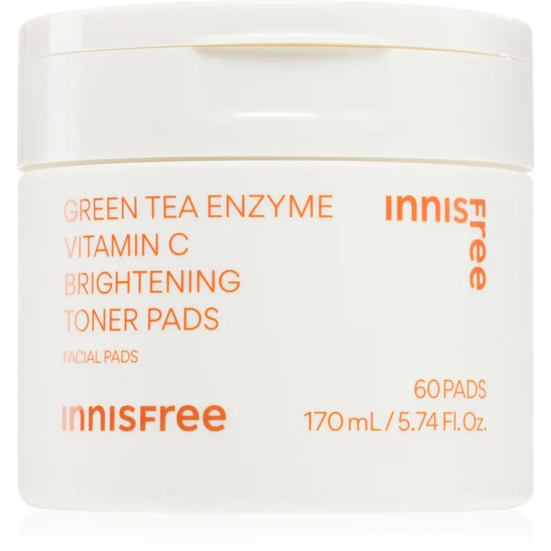 innisfree Green Tea Vitamin C Brightening Toner Pads тонизиращи възглавнички за освежаване и хидратация 60 бр.