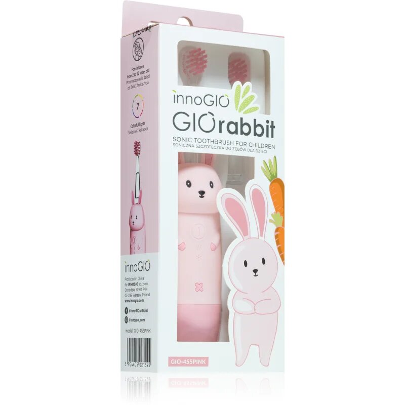 innoGIO GIORabbit Sonic Toothbrush четка за зъби за деца Pink 1 бр.
